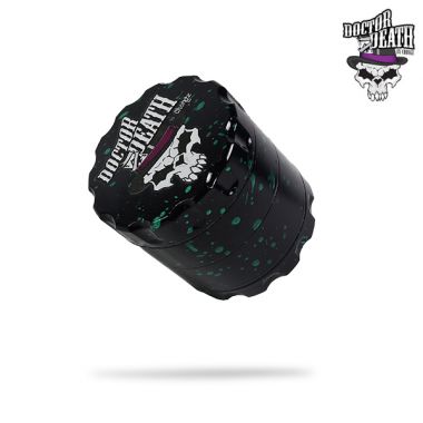 Dr Death by Chongz 60mm Sifter Grinder (Black with Green Splashes)